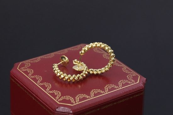 Cartier Rivet Design Metal Drop Earrings