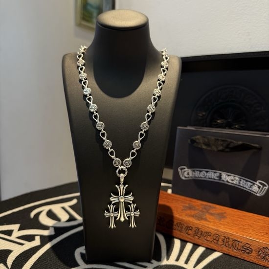 Chrome Hearts Vintage Horseshoe Cross Pendant Necklace