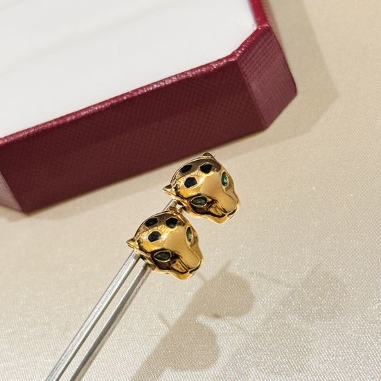 Cartier Elegant Leopard Pattern Stud Earrings