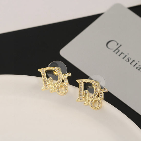 Christian Dior CD Timeless Pearl Decor Vintage Stud Earrings