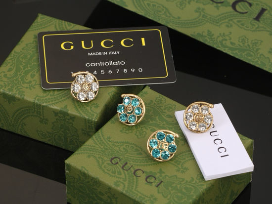 Gucci Trendy Brass Stud Earrings with Sterling Silver Posts