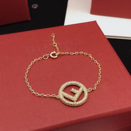 Fendi Round Shape Bracelet Brass Material