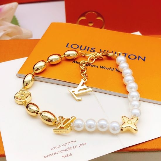 Louis Vuitton LV Brass Pearl Polished Bracelet
