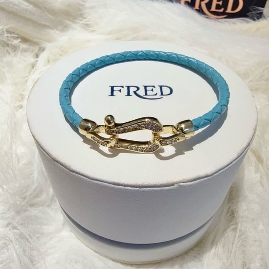 Fred Sparkling Paved Horseshoe Buckle Rope Bracelet