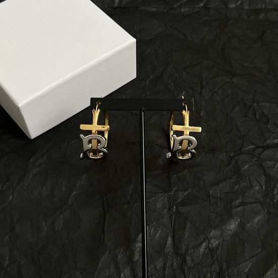 Burberry Palladium Plated Brass Stud Earrings