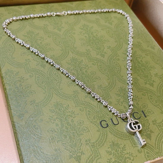 Gucci Key Design Distressed Finish Necklace