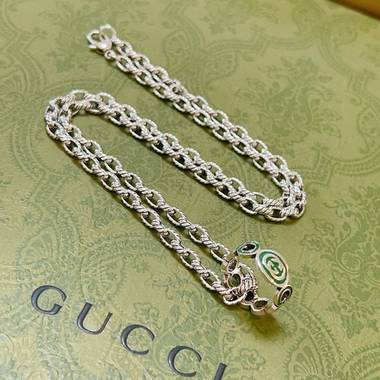 Gucci Retro Distressed Pendant Necklace
