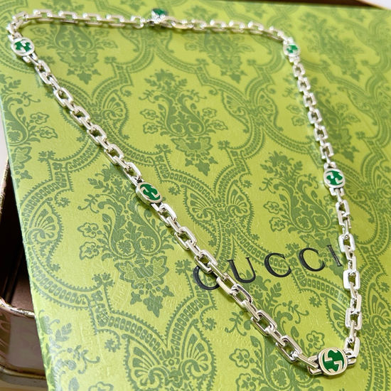 Gucci Vintage Enamel Retro Pendant Necklace