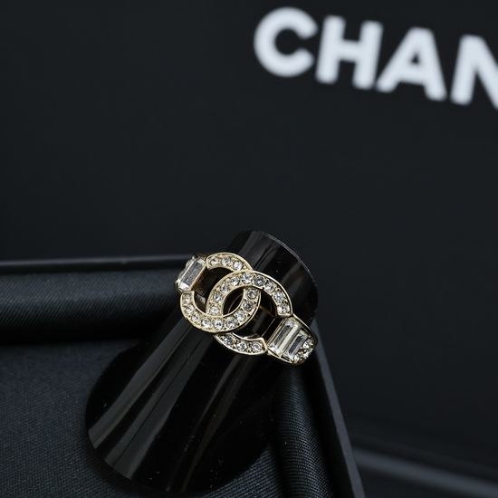 Chanel Diamond-encrusted Letter Vintage Ring