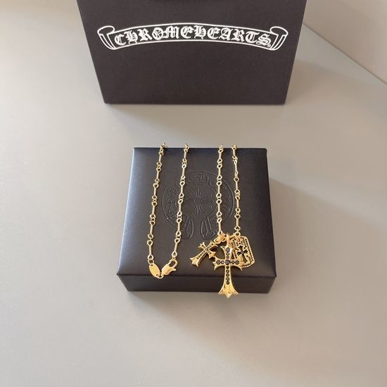 Chrome Hearts Black Diamond Pendant Necklace