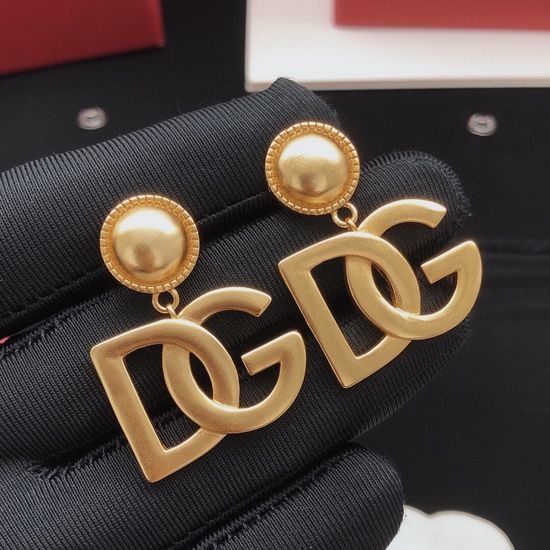 Dolce & Gabbana Polished Hoop Stud Earrings Brass Material