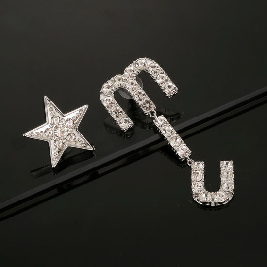 Miu Miu Asymmetric Crystal Stud Earrings