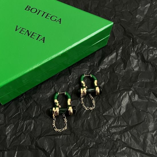 Bottega Veneta BV Metallic Textured Elegant Design Earrings