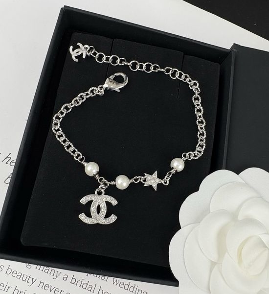 Chanel Silver Star Pendant Bracelet