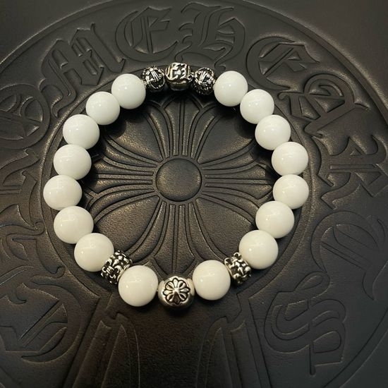 Chrome Hearts Chrome Hearts White Agate Bead Bracelet