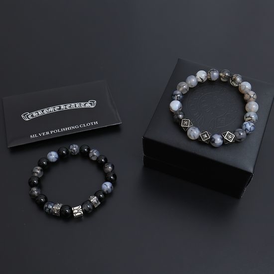 Chrome Hearts Retro Cross Decor Beaded Bracelet