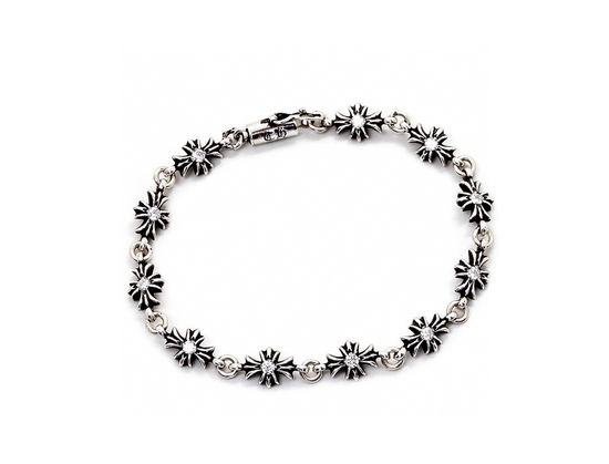 Chrome Hearts Vintage Cross Inlaid Stone Bracelet