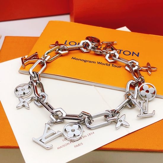 Louis Vuitton LV Silver Polished Multi Element Bracelet