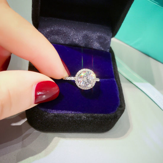 Tiffany & Co. Sterling Silver CZ Ring Simple Style