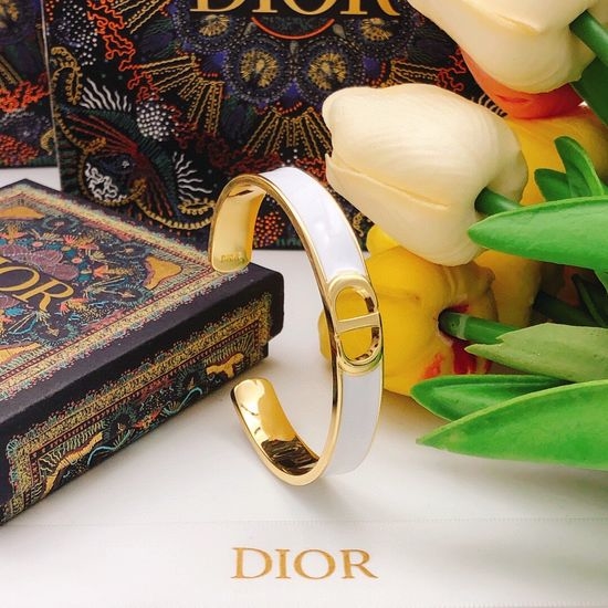 Christian Dior CD New Enamel Brass Bangle