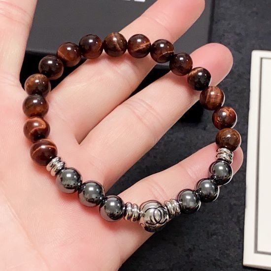 Chanel Natural Stone Beaded Elastic Health Bracelet