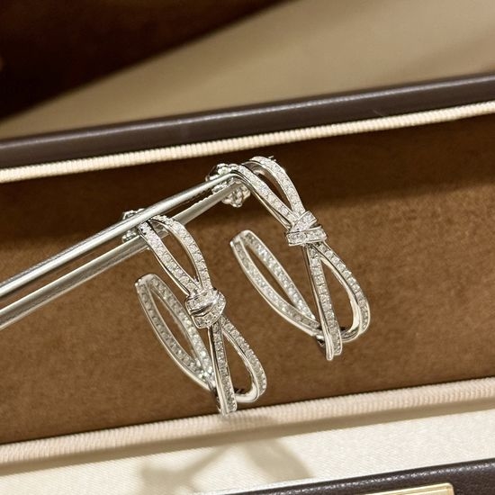 Balenciaga Cross Knot Diamond Stud Earrings
