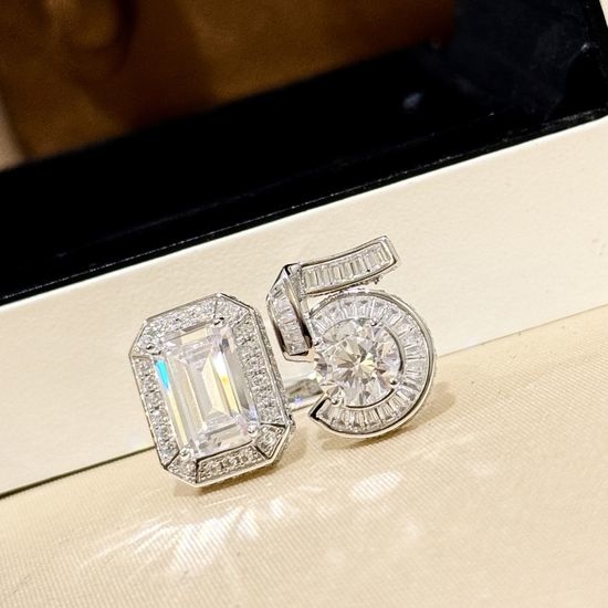 Chanel Square Crystal Open Ring