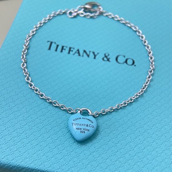 Tiffany & Co. Enamel Heart Charm Bracelet