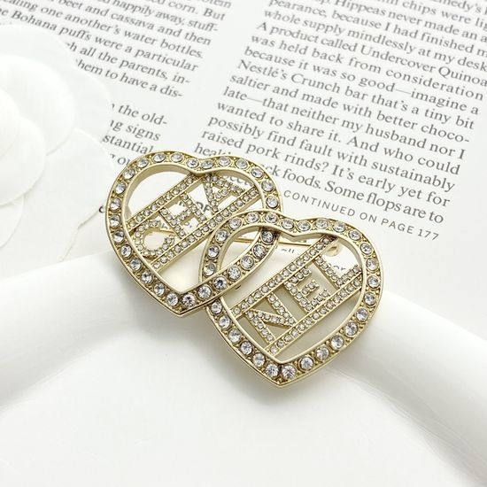 Chanel Double Heart Shape Brooch