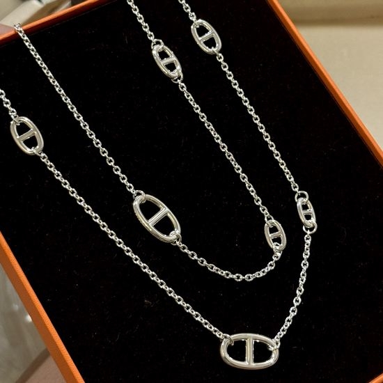 Hermes Multi Use Long Chain Necklace Gold Plated