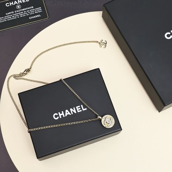 Chanel Classic Coin Pattern Gold Plated Necklace