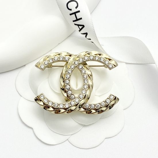 Chanel Full Diamond Wavy Brooch