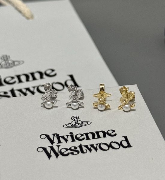 Vivienne Westhood Mini Pearl Saturn Exquisite Earrings
