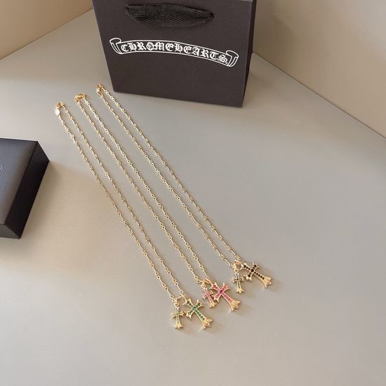 Chrome Hearts Champagne Gold Pendant Necklace Jewelry