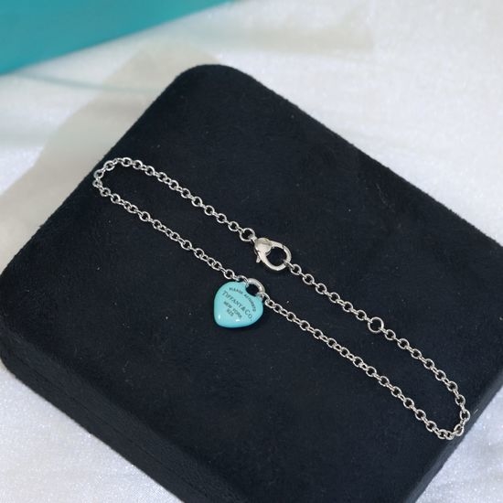 Tiffany & Co. Blue Heart Inlaid Adjustable Bracelet