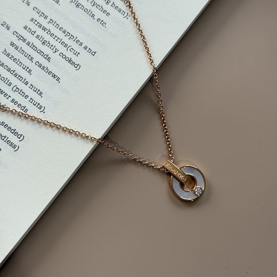 Bvlgari Coin Pendant Necklace with White Shell