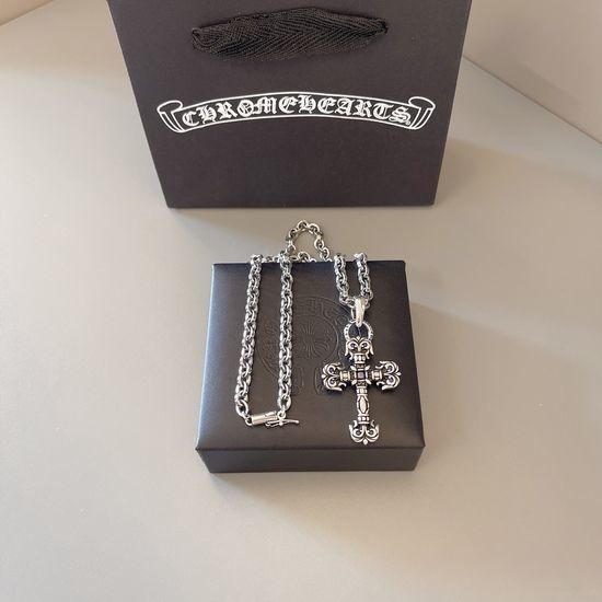 Chrome Hearts Blue Diamond Cross Pendant Trendy Style