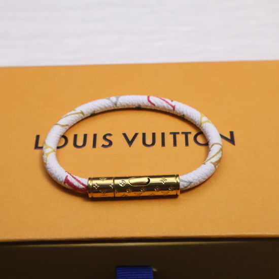 Louis Vuitton LV Canvas Leather Engraved Pattern Bracelet