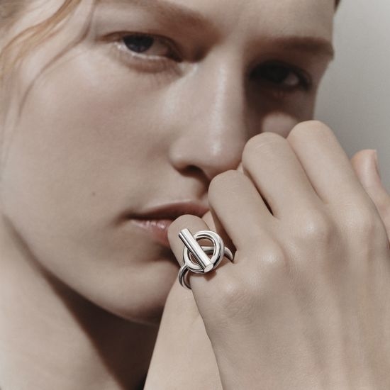 Hermes Sterling Silver OT Buckle Ring