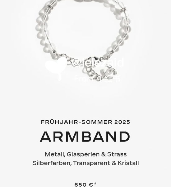 Chanel Clear Beaded Crystal Bracelet