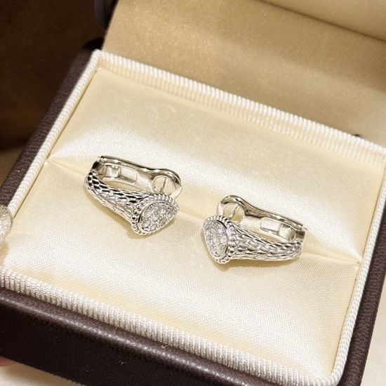 Boucheron Geometric Pattern Clip On Earrings