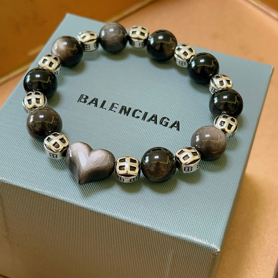 Balenciaga Natural Obsidian Bracelet Retro Handcrafted