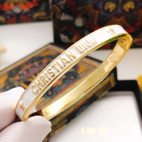 Christian Dior CD Smooth Enamel Base Cuff Bangle Jewelry