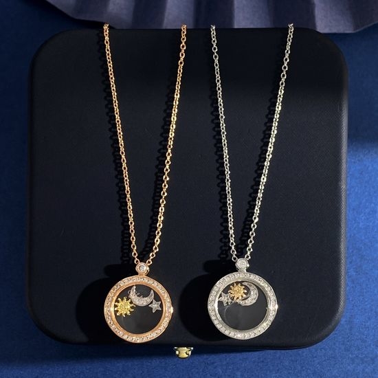 Chopard Diamond Inlaid Round Pendant Necklace