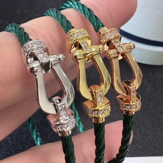 Fred Emerald Green Rope Horseshoe Buckle Bracelet