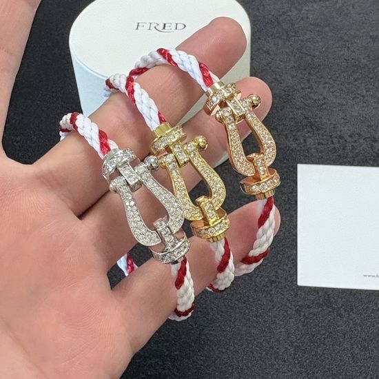 Fred Horseshoe Buckle Braided Rope Bracelet