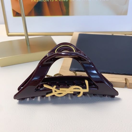 Yves Saint Laurent YSL Acetate Logo Hair Claw Clip