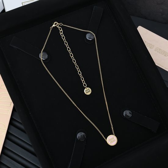 Miu Miu Enamel Button Elegant Temperament Necklace