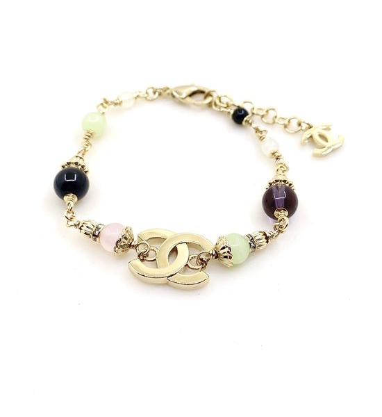 Chanel Pink Green Diamond Bracelet