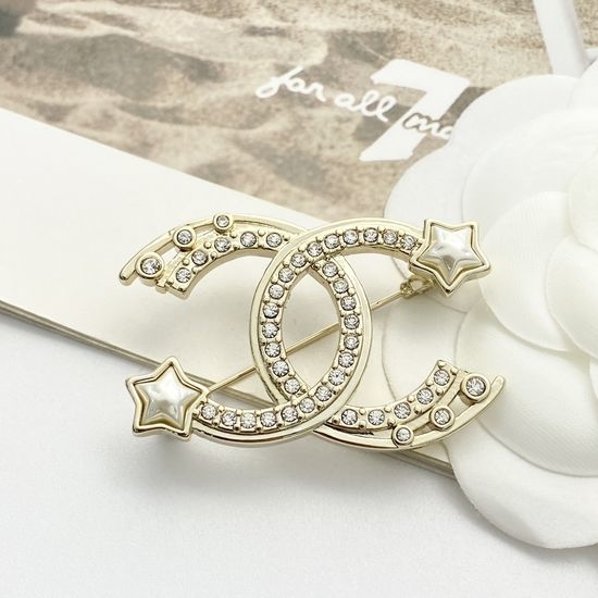 Chanel Star Rhinestone Brooch Classic Design